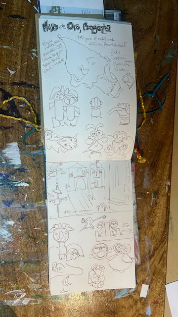 Gold Museum Bogota sketches by Angeline Marie Martinez