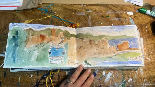 Montjuic sketchbook page Angeline Marie Martinez